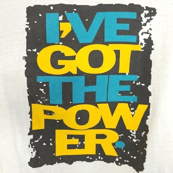 Oneita T Shirt Vintage 90s Ive Got The Power Spell Out Streetwear Mens Large - Picture 4 of 7